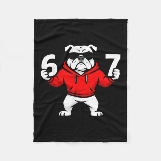 Fun Six Seven Meme Bulldogs Number 6 And 7  Fleece Deken (Voorkant)
