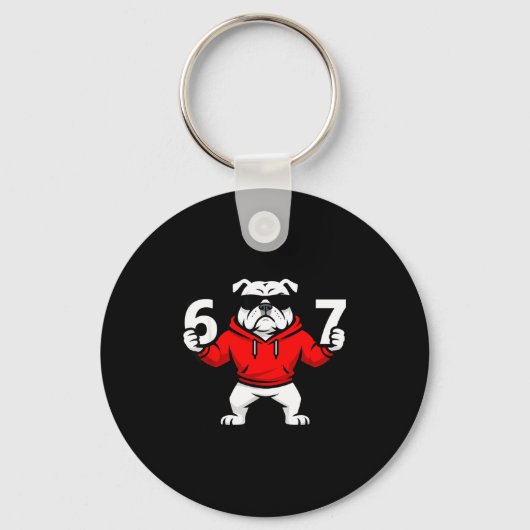 Fun Six Seven Meme Bulldogs Number 6 And 7 Sleutelhanger (Voorkant)