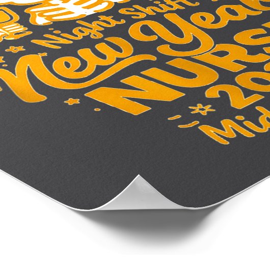 Fun Skeleton Er Icu Nurse Night Shift Crew New Yea Poster (Hoek)