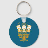 Fun Skeleton Er Icu Nurse Night Shift Crew New Yea Sleutelhanger (Voorkant)
