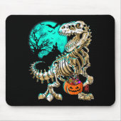 Fun Skeleton TRex Halloween Boys Dino Kinder Fossi Muismat (Voorkant)
