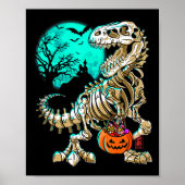 Fun Skeleton TRex Halloween Boys Dino Kinder Fossi Poster (Voorkant)