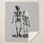 Fun Skeleton Wedding Couple Sherpa Deken (Voorkant)
