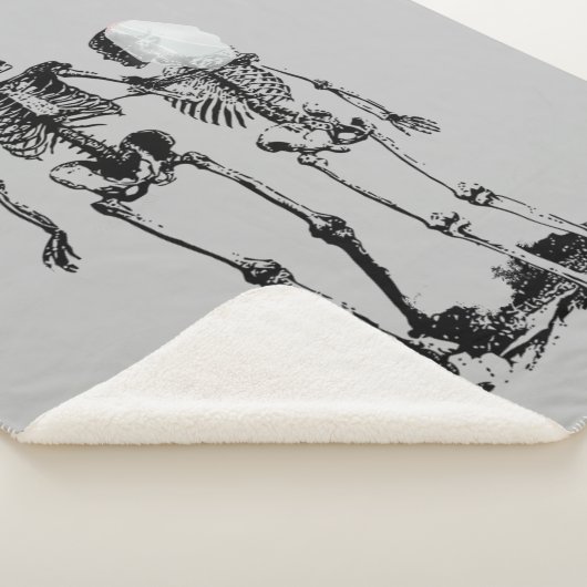 Fun Skeleton Wedding Couple Sherpa Deken (3/4)