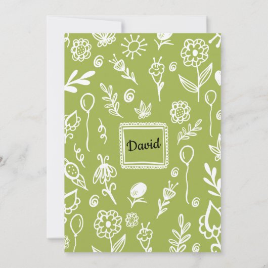 Fun Sketch Doodle Crafts Birthday Party Invitation Kaart (Achterkant)