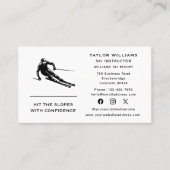 Fun Skier Skicoach Ski Instructeur Social Media Visitekaartje (Voorkant)