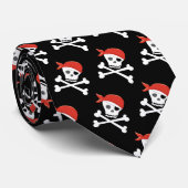 Fun Skull and Crossbones Pattern Pirate Stropdas (Opgerold)