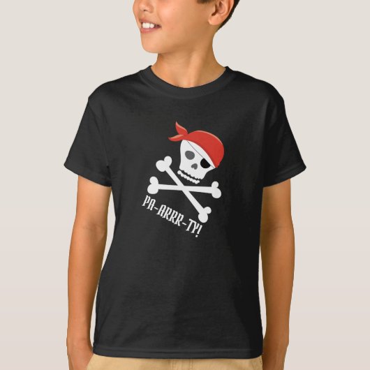 Fun Skull Crossbones Pirate Theme Pa-arrr-ty! T-shirt (Voorkant)