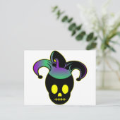 Fun Skull Jester Tattoo Briefkaart (Staand voorkant)