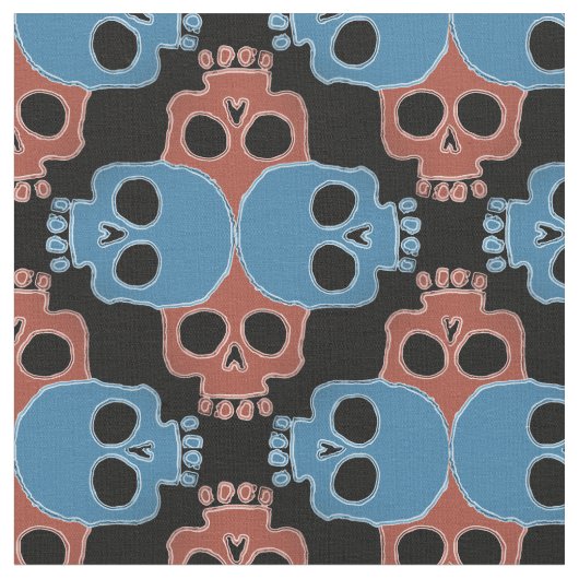 Fun Skull Jigzaag Stof (Close Up)