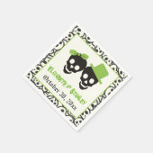 Fun skulls Halloween green and black bruiloft Servet (Hoek)