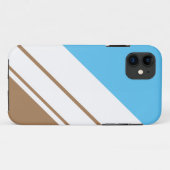 Fun Sky Blue Mocha Diagonaal Wit Racing Stripes Case-Mate iPhone Case (Achterkant (horizontaal))