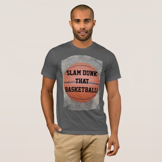Fun Slam Dunk die basketbal T-shirt (Voorkant volledig)