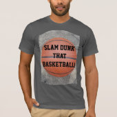 Fun Slam Dunk die basketbal T-shirt (Voorkant)