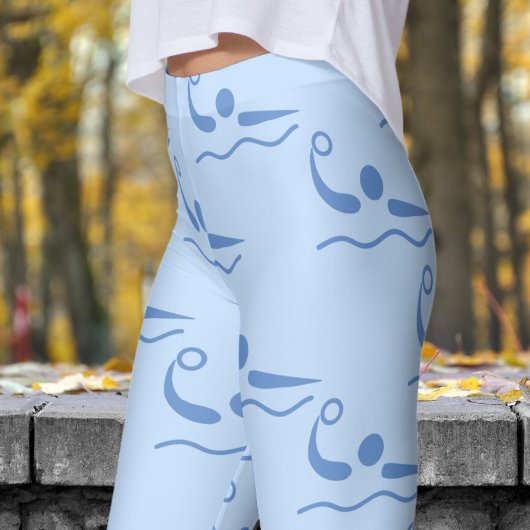 Fun Slate Blauw Vrouwen Water Polo Patroon Leggings