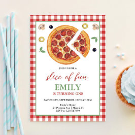 Fun Slice ONE Pizza Feest Verjaardag Kaart
