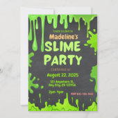 Fun Slime Party Uitnodiging voor verjaardag (Voorkant)
