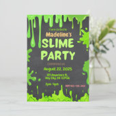 Fun Slime Party Uitnodiging voor verjaardag (Staand voorkant)