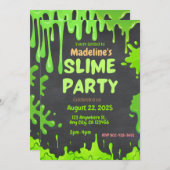 Fun Slime Party Uitnodiging voor verjaardag (Voorkant / Achterkant)