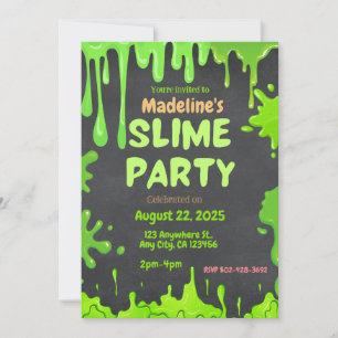 Fun Slime Party Uitnodiging voor verjaardag