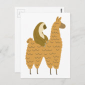 Fun Sloth Riding a Llama Briefkaart (Voorkant / Achterkant)