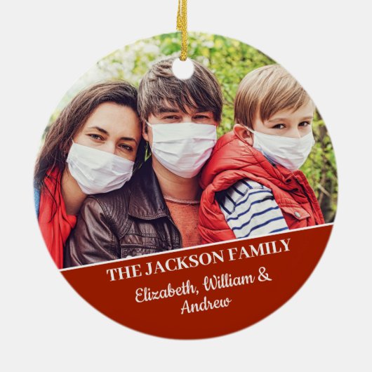 Fun smerig Christmaskerrendiergezichtsmasker met f Keramisch Ornament (Achterkant)