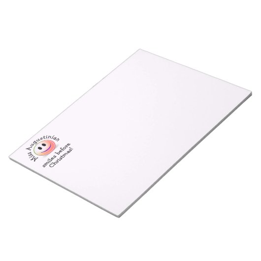 Fun SMILES VOOR CHRISTMAS-lerarenwaardering Notitieblok (Schuin)