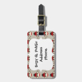 Fun Smilling Red Sock Monkey Happy Patronen Bagagelabel (Voorkant verticaal)