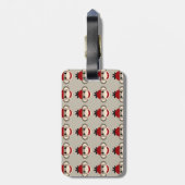 Fun Smilling Red Sock Monkey Happy Patronen Bagagelabel (Achterkant verticaal)