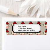 Fun Smilling Red Sock Monkey Happy Patronen Etiket (Insitu)