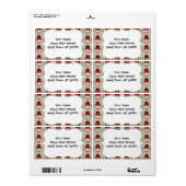 Fun Smilling Red Sock Monkey Happy Patronen Etiket (Full Sheet)