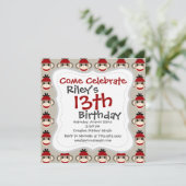 Fun Smilling Red Sock Monkey Happy Patronen Kaart (Staand voorkant)