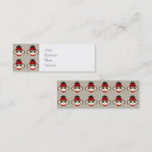 Fun Smilling Red Sock Monkey Happy Patronen Mini Visitekaartje (Voorkant / Achterkant)
