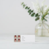 Fun Smilling Red Sock Monkey Happy Patronen Mini Visitekaartje (Staand voorkant)