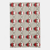 Fun Smilling Red Sock Monkey Happy Patronen Theedoek (Verticaal)