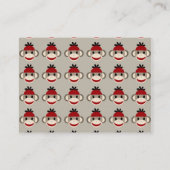 Fun Smilling Red Sock Monkey Happy Patronen Visitekaartje (Achterkant)