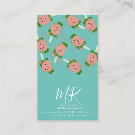 Fun Smoothie Milk Shake Fruit and Ice Cream Shop Visitekaartje (Achterkant)