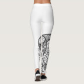 Fun Snake Doodle Patroon Leggings (Achterkant)