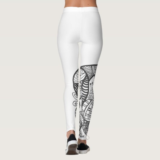 Fun Snake Doodle Patroon Leggings (Achterkant)