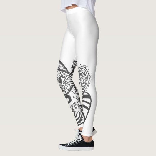 Fun Snake Doodle Patroon Leggings (Links)