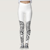 Fun Snake Doodle Patroon Leggings (Voorkant)