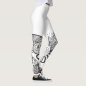 Fun Snake Doodle Patroon Leggings (Rechts)