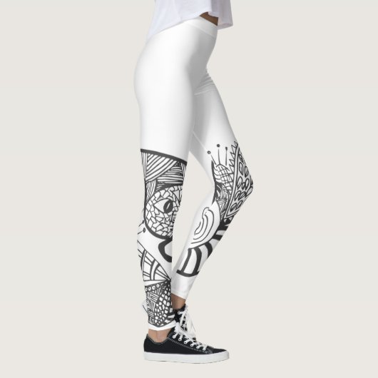 Fun Snake Doodle Patroon Leggings (Rechts)