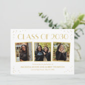 Fun Snapshots Editable Color Afstuderen Invitation Kaart (Staand voorkant)
