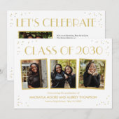 Fun Snapshots Editable Color Afstuderen Invitation Kaart (Voorkant / Achterkant)