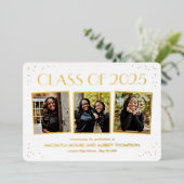 Fun Snapshots Folie Afstuderen Foto-uitnodiging Uitnodiging (Staand Voorkant)