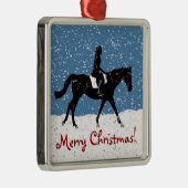 Fun sneeuwpaardenpaardkerst metalen ornament (Rechts)