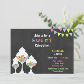 Fun Snoep Birthday Uitnodiging (Staand voorkant)
