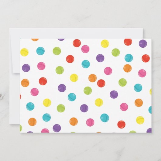 Fun Snoep Birthday Uitnodiging (Achterkant)