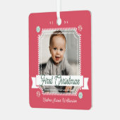 Fun Snoep First Kerstkandsnoer Lijst Foto Metalen Ornament (Voorkant links)